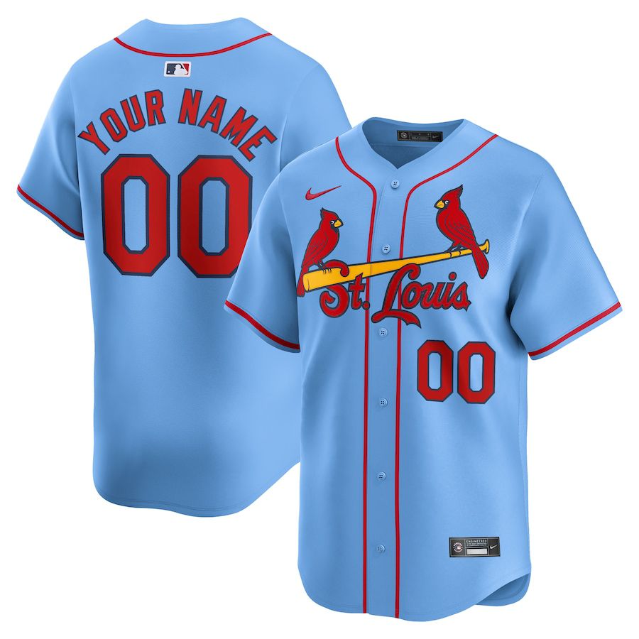 Men St. Louis Cardinals Nike Light Blue Alternate Limited Custom MLB Jersey->customized mlb jersey->Custom Jersey